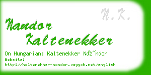 nandor kaltenekker business card